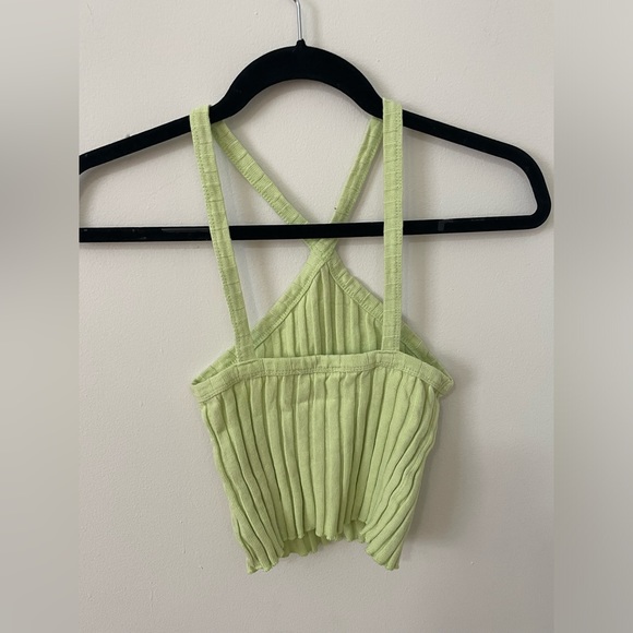 Zara lime green halter crop top - Picture 2 of 3